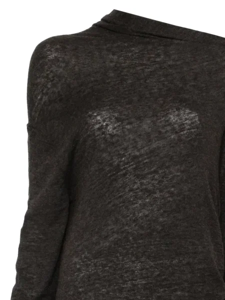 Sukienka midi Soeur drapowana do kolan garniturowa brązowa