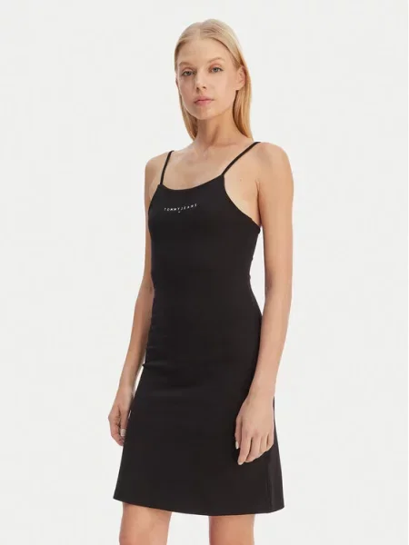 Tommy Jeans Haljina za svaki dan Linear crna