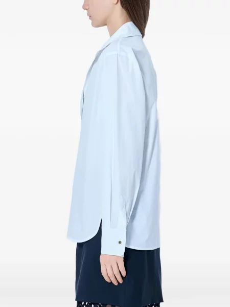 Tricou polo Max Mara din poplin alb