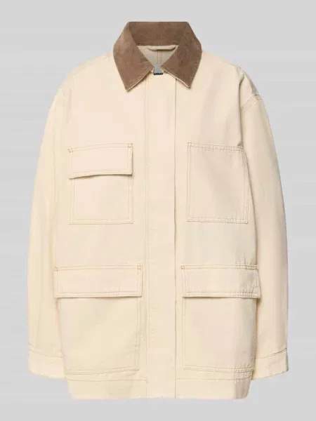 Kurtka jeansowa o krótkim kroju z czystej Model WORKWEAR CANVAS' Armedangels biała