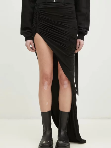 Rick Owens spódnica Soft Edfu Skirt Long maxi prosta czarny