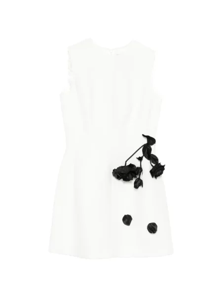 Rochie mini Cristina Savulescu cu model floral cu aplicații de costum alb