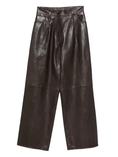 Pantaloni Forte_forte din piele maro