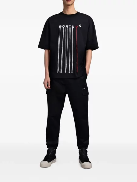 Tricou Ports V cu imagine negru