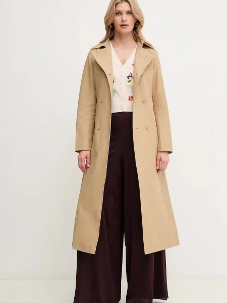 MAX&Co. płaszcz przejściowy dwurzędowy beżowy