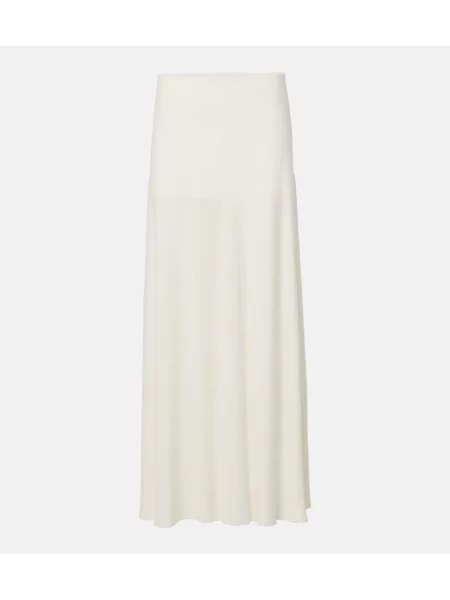 Fustă midi Jil Sander până la genunchi bej