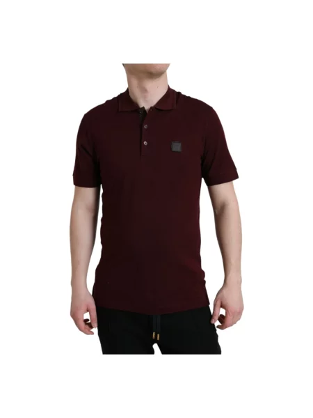 Koszulka polo Dolce And Gabbana biznesowa czerwona