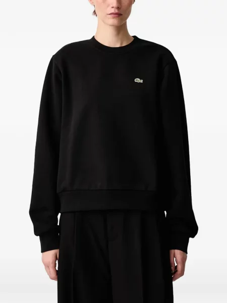 Hanorac crewneck Lacoste cu decolteu rotund negru
