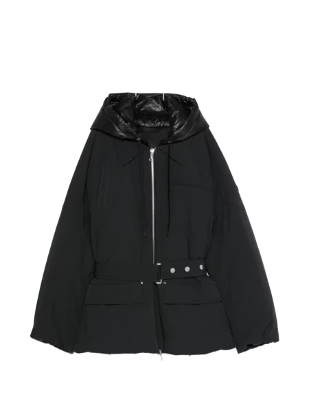 Cu centură geacă Moose Knuckles cu glugă negru