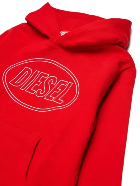 Bluza z kapturem dziecięca Diesel czerwona