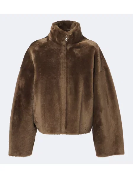 Reversibil geacă Arma din piele de oaie verde