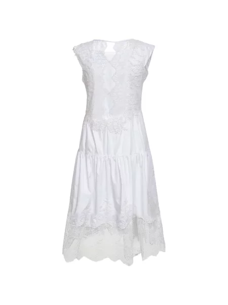 Rochie Maurizio cu broderie din dantelă alb