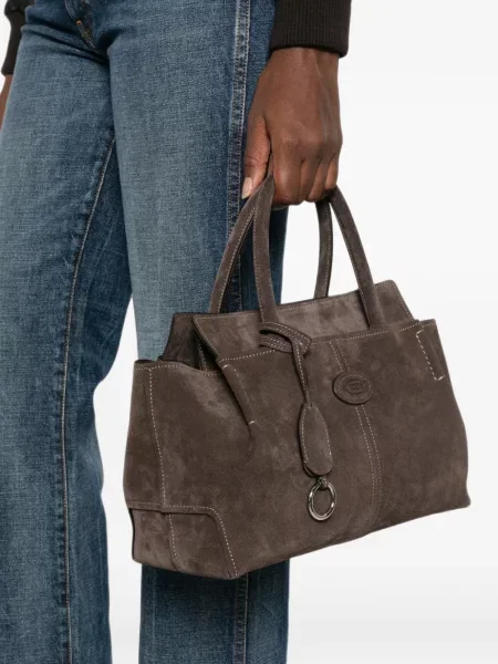 Τσάντα shopper Tod's σουέτ καφέ