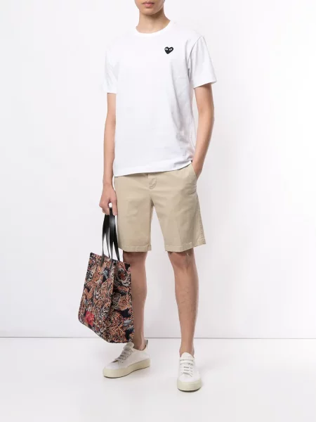 Siuvinėtas marškinėliai Comme Des Garçons Play balta