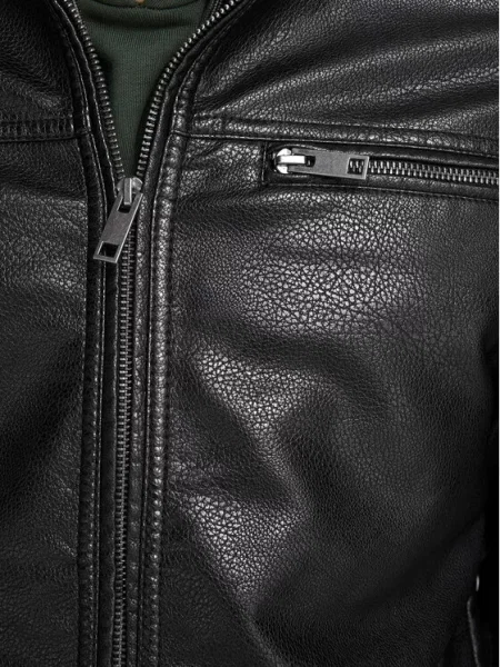 Jack & Jones Kurtka z imitacji skóry Rocky czarny