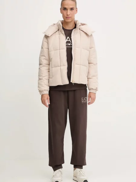 Свитер Ea7 Emporio Armani с принтом коричневый