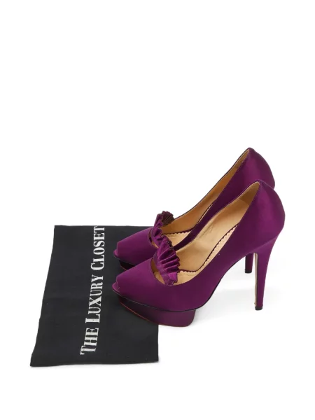 Pantofi cu toc Charlotte Olympia cu platformă cu volane violet