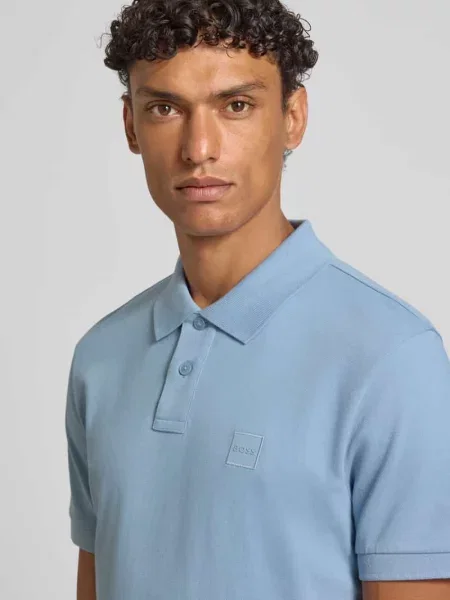 Koszulka polo Boss Orange niebieska
