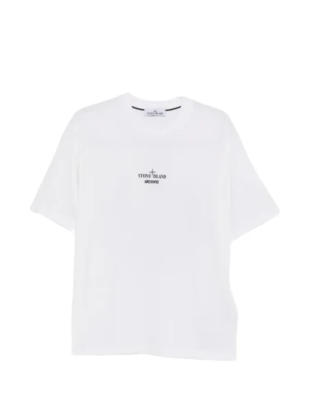 Tricou Stone Island cu imagine alb