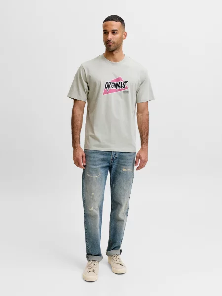 JACK & JONES Tričko JORKAI sivá / ružová čierna