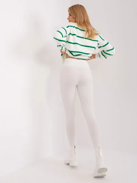 Leggings Fashionhunters cu talie înaltă cu dungi