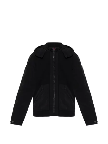 Geacă cu puf Moncler cu glugă negru