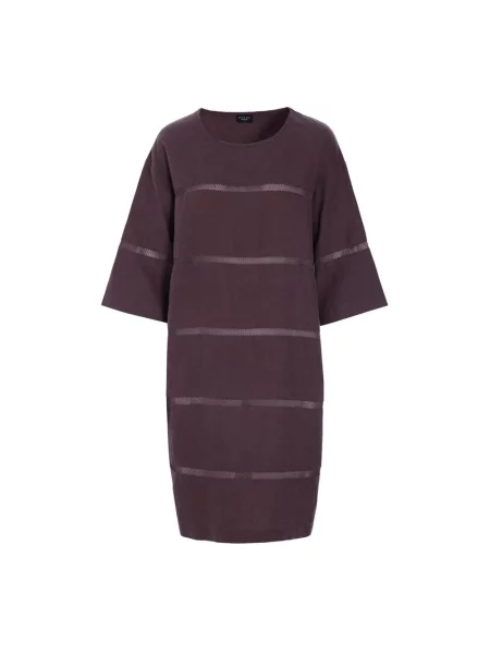 Lniana sukienka midi Bitte Kai Rand do kolan brązowa