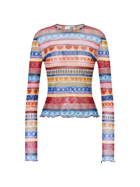Tricou Love Moschino plasă albastru