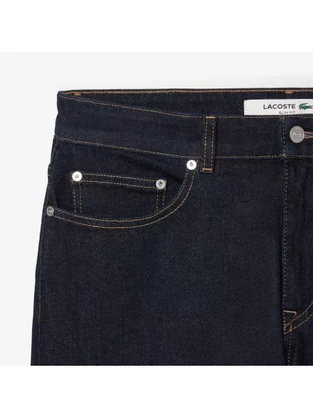 Lacoste Jeansy Slim Fit Ciemnoniebieskie niebieski