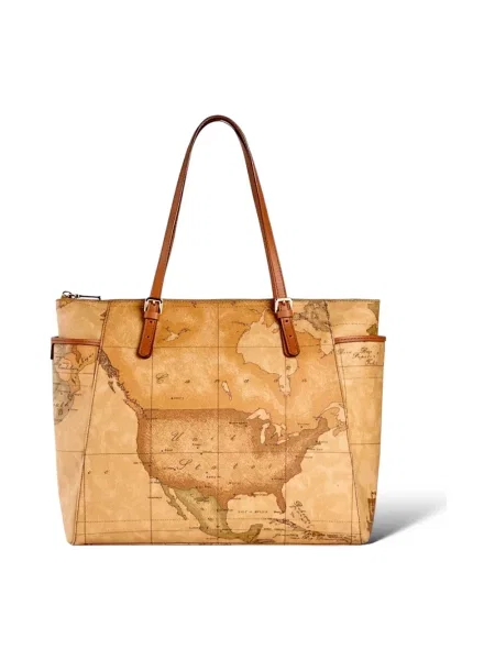 Shopperka Alviero Martini 1a Classe klasyczna skórzana beżowa