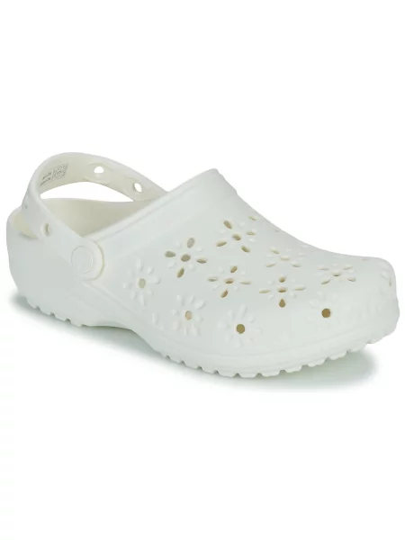 Klasične gležnjarji Crocs s cvetličnim vzorcem bela