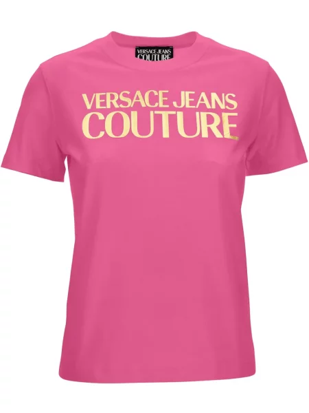 Tricou Versace Jeans Couture cu imagine roz