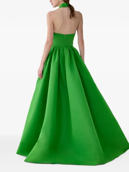 Rochie maxi Carolina Herrera cu gât halter verde