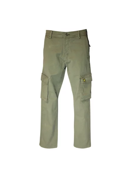 Spodnie cargo Lyle & Scott z kieszeniami bocznymi zielone