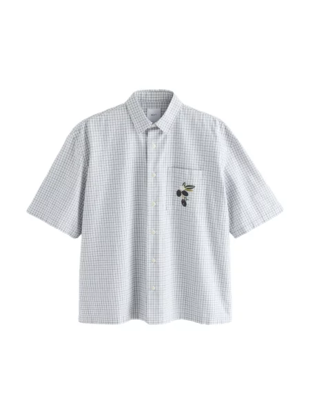 Next Košile nebeská modř / khaki / tmavě zelená černá