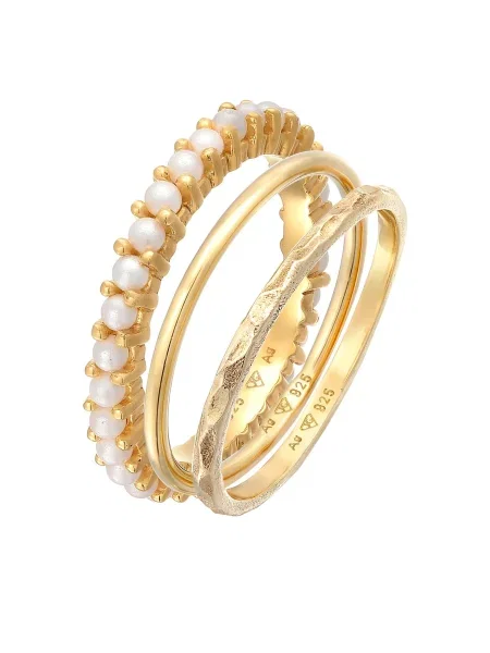 ELLI Prstan zlata / biserno bela