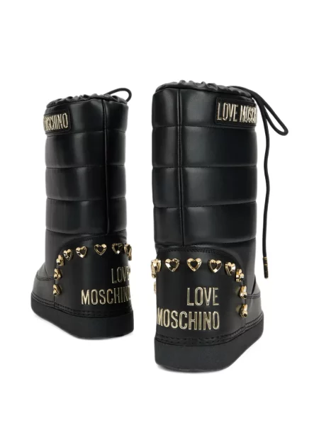 Ватиран боти Love Moschino със сърца черно