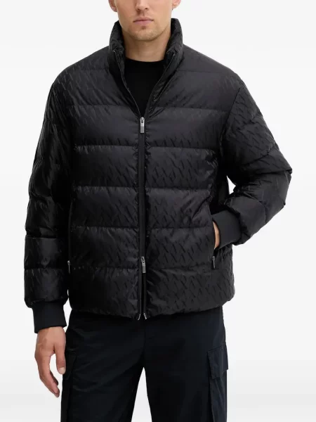 Geacă cu puf Armani Exchange cu imagine negru
