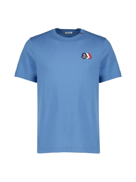 Koszulka Moncler z logo niebieska