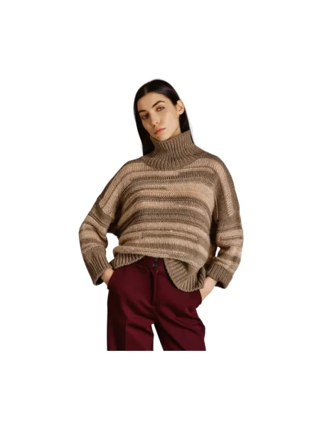 Sweter Nenette brązowy