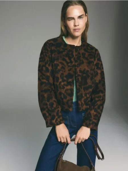 Reserved Kurtka w zwierzęcy wzór wielobarwny