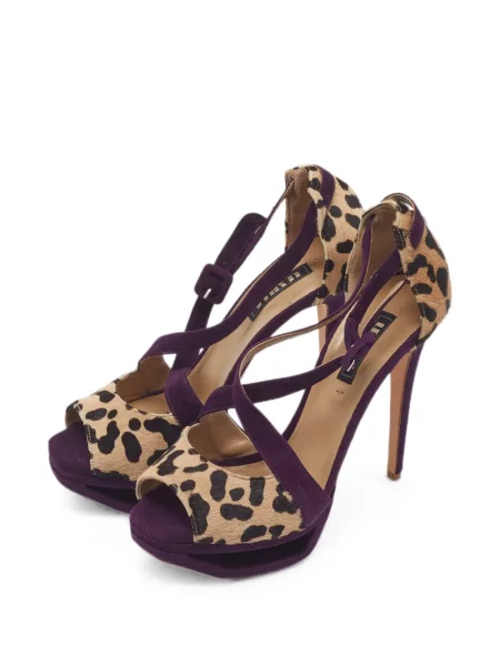 Sandale Le Silla cu platformă cu imagine cu model leopard violet