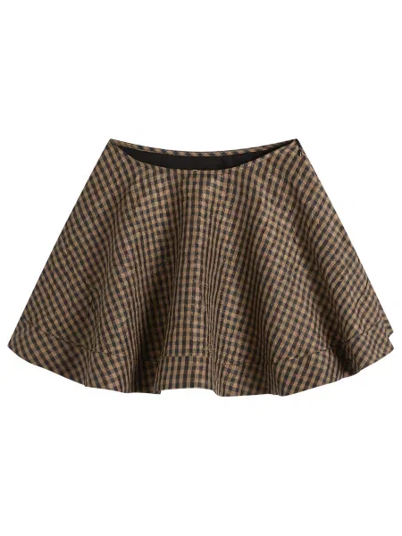 Spódnica mini Ganni brązowa