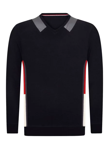 Jacey Quinn Pulover Diego nočno modra / vijolična / srebrna rdeče