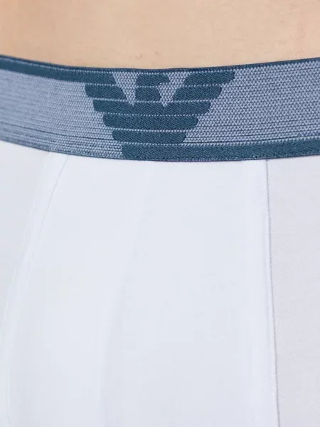 Pantaloni scurți Emporio Armani cu autograf alb