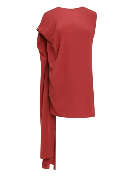 Jedwabna sukienka Gianluca Capannolo drapowana garniturowa czerwona