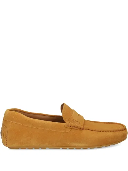 Pantofi loafer Boss din piele de căprioară galben