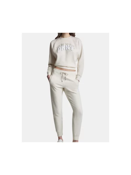 DKNY pantaloni de trening de damă cu bej