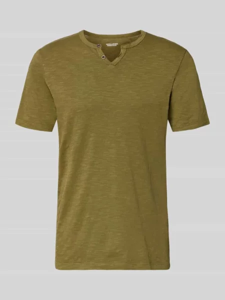 T-shirt z dekoltem w serek Jack & Jones