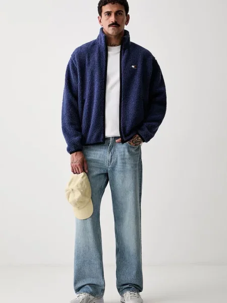 Tommy Jeans mikina na pánska flísová